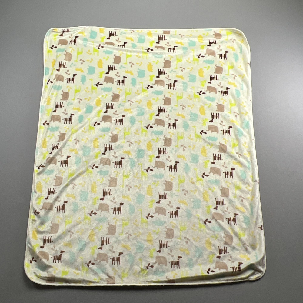 Chick Pea Safari Giraffe Zebra Elephant Animal Baby Blanket Sherpa (30" X 36")